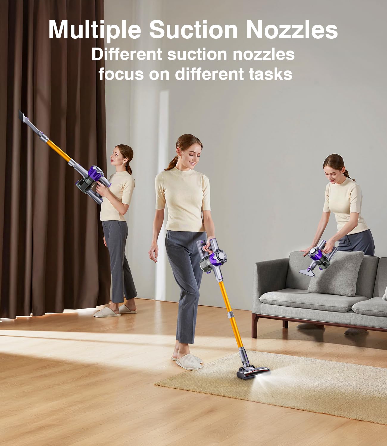 MBYULO Cordless Vacuum Cleaner, 450W 40Kpa Powerful Stick Vacuum, Up to 50Mins Rechargeable Battery, Vacuum Cleaners for Home Anti-Tangled Lightweight Handheld for Hardwood Floor, Carpets, Pet Hair