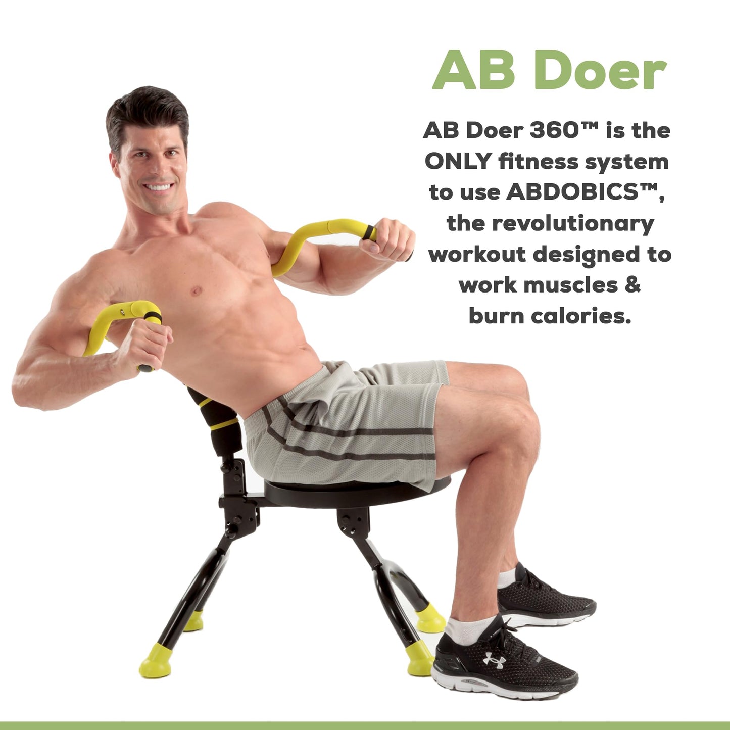 AB Doer 360 AB Doer 360 Fitness System Provides an Abdonimal and Muscle Activating Workout with Aerobics to Burn Calories and Work Muscles Simultaneously!